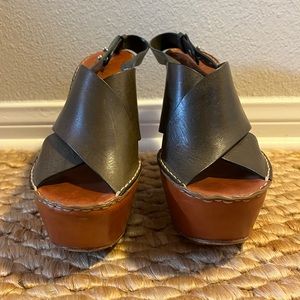 Chloe cross cross platform wedges size 38 1/2